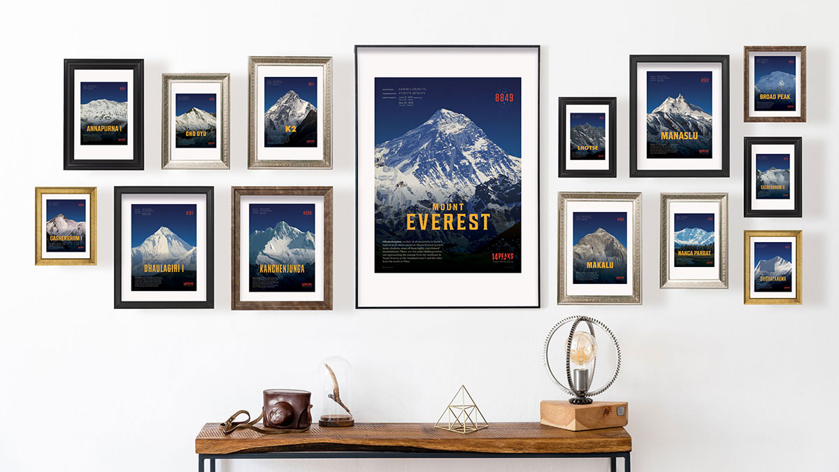 All 14 Peaks art prints