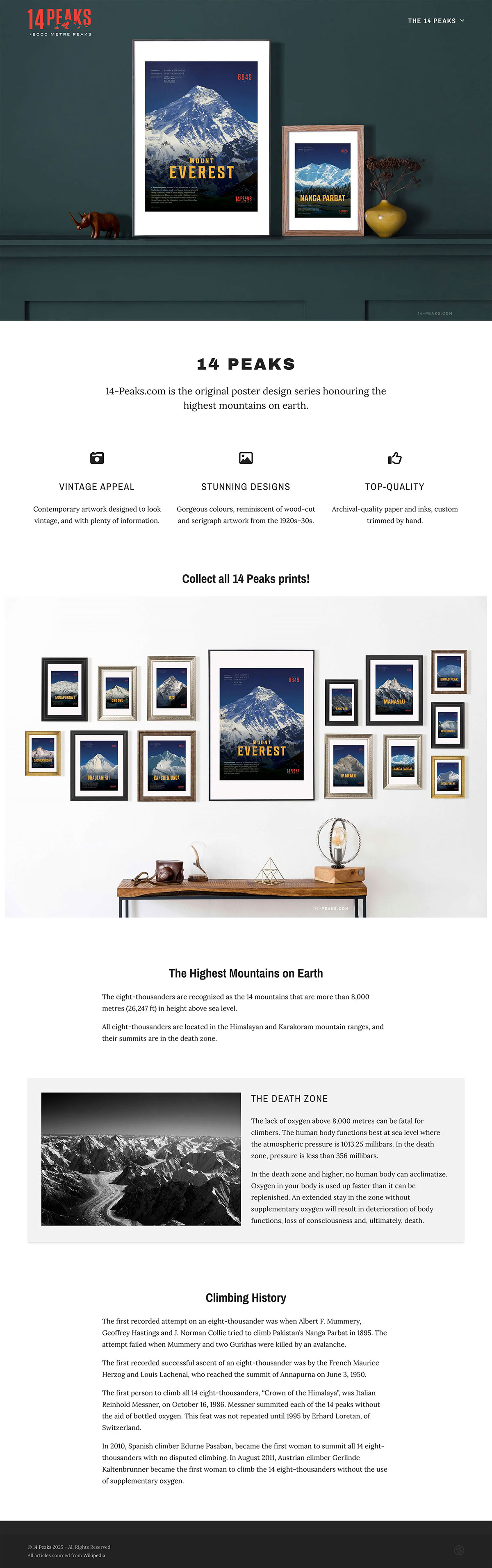 14 Peaks homepage