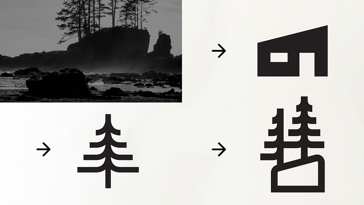 Transforming Carmanah Beach into a modern logo lockup