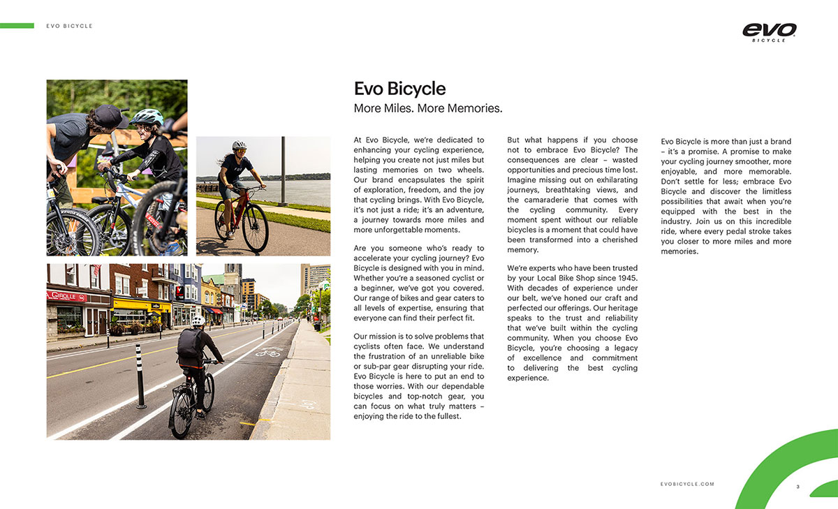 Evo catalogue page design