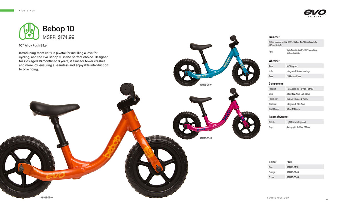 Evo catalogue page design