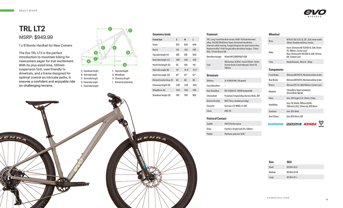 Evo catalogue page design