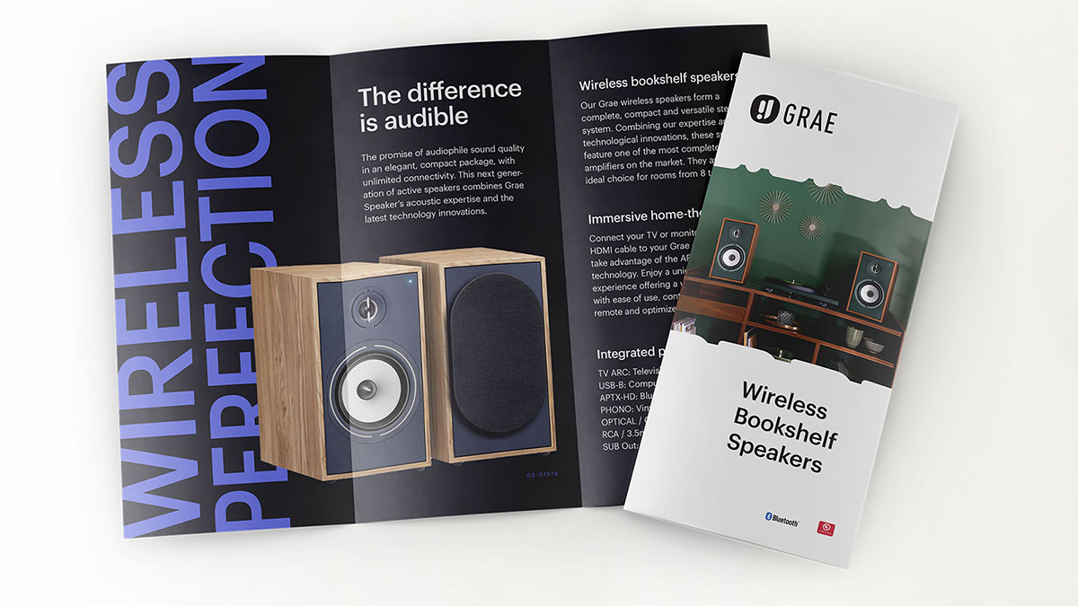 Grae Speakers brochure design