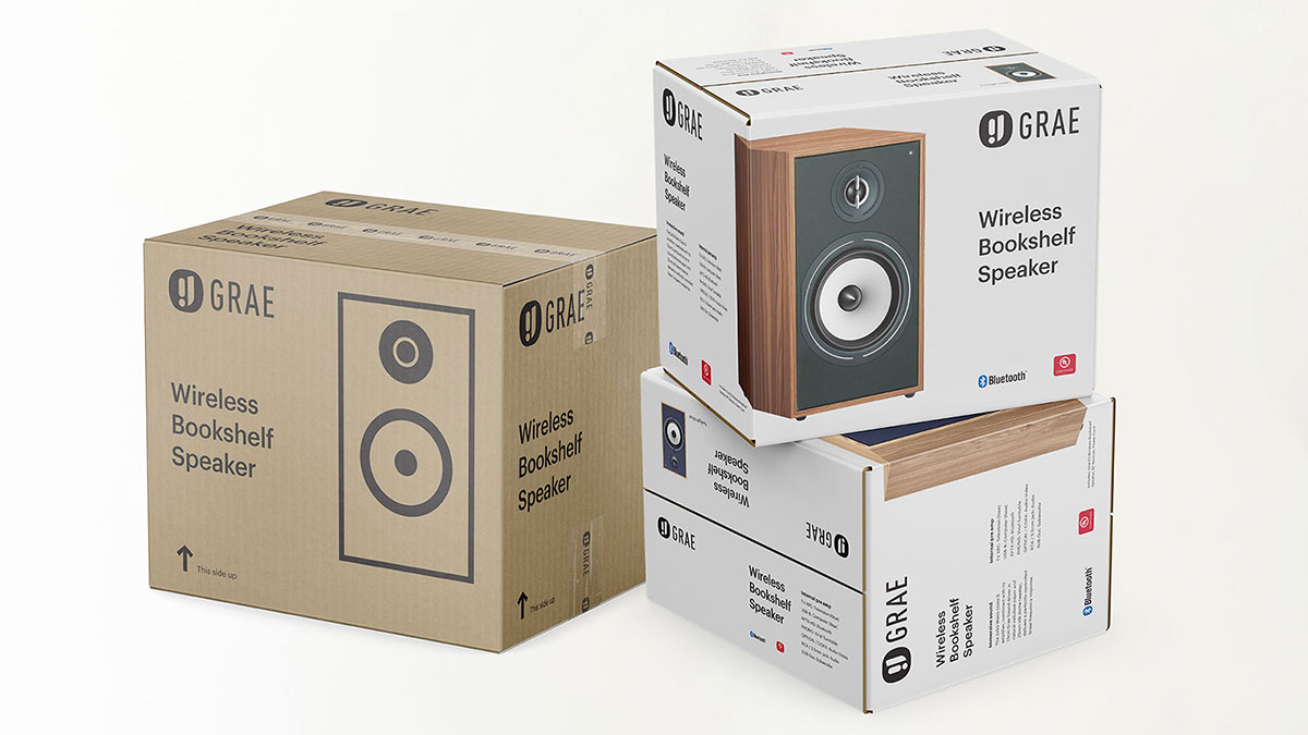 Grae Speakers box packaging design