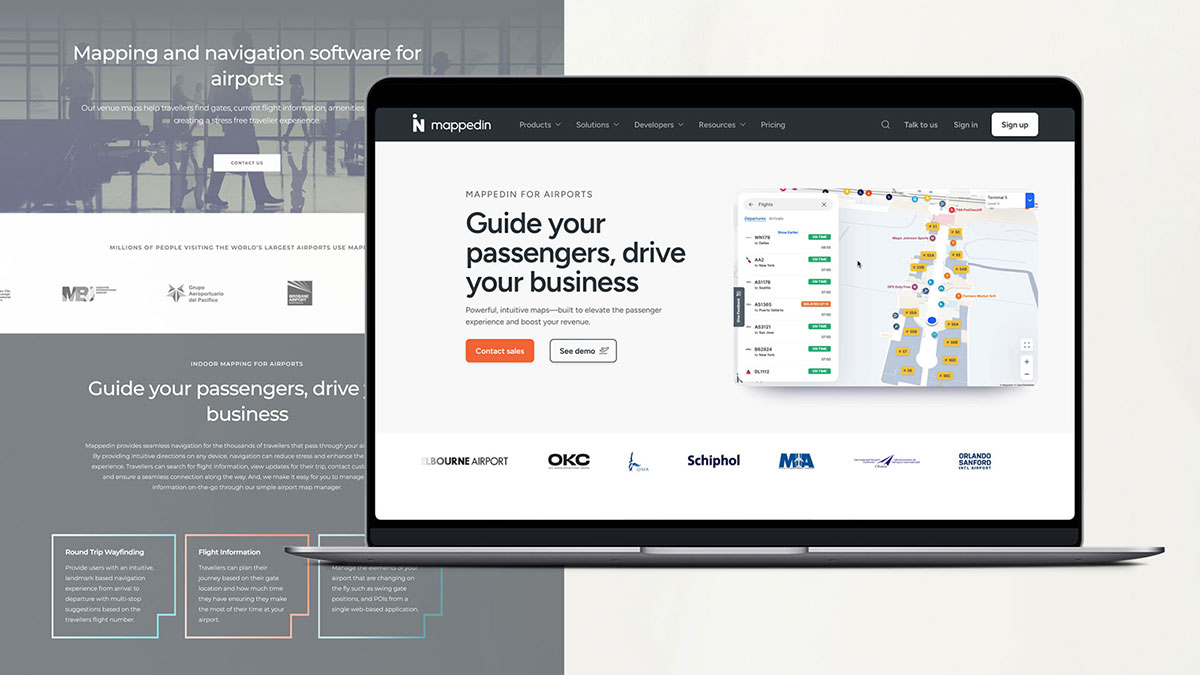 Old airports page vs new airports page