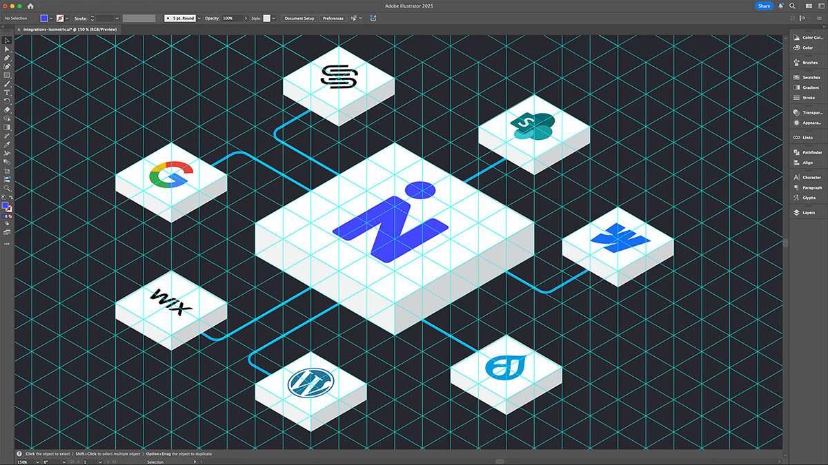 Isometric drawing grid