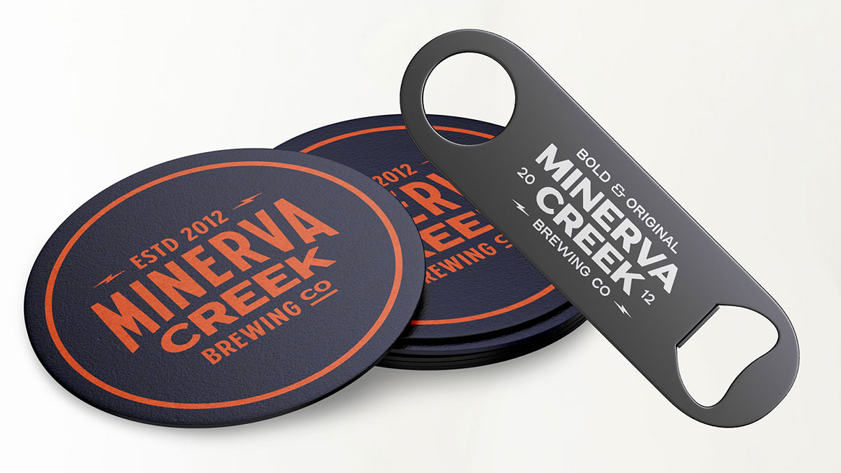 Minerva Creek coasters and opener