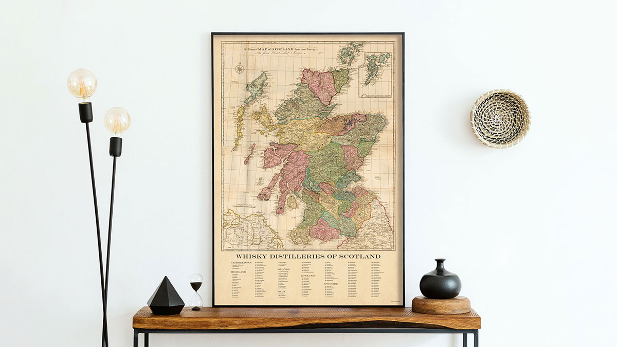 Whisky Distilleries of Scotland map